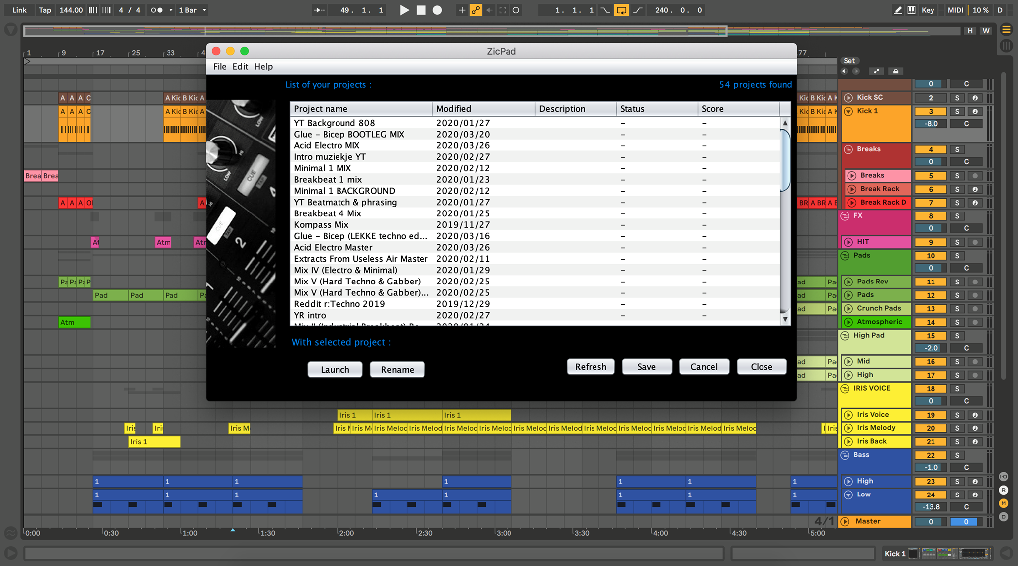 ZicPad in MacOS, with Ableton