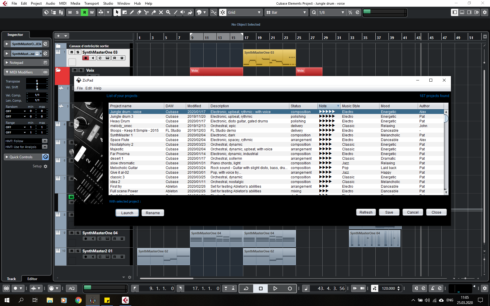 ZicPad on Windows, with Cubase